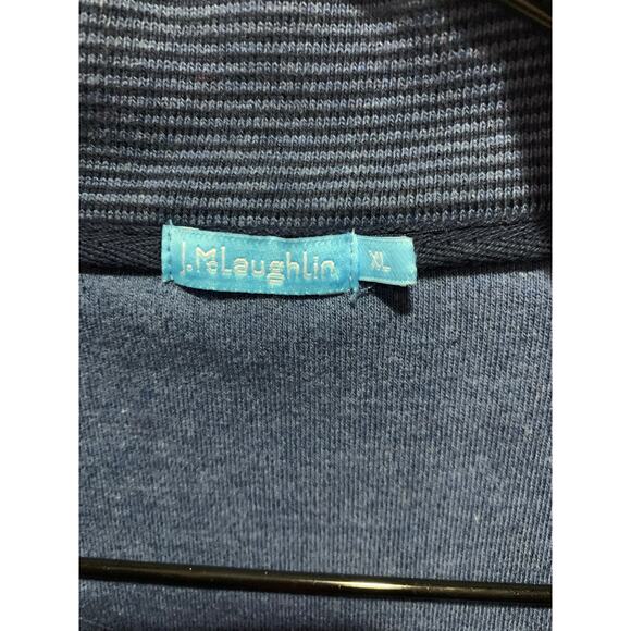 J McLaughlin Sweater Men XL Blue 1/4 Zip Pullover Long Sleeve Pima Cotton - Picture 3 of 7